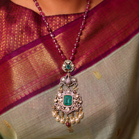 Victorian Peacock Long Necklace Set