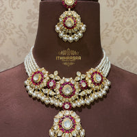 Ranika 2-in-1 Uncut Polki Ruby Choker/ Necklace