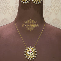 Mrinalini Polki Pendant Set
