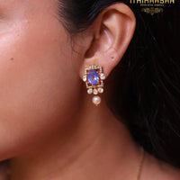 Harika Tanzanite Uncut Polki Necklace Set