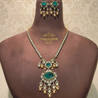 Aarohi Statement Victorian Emerald Uncut Polki Jewellery