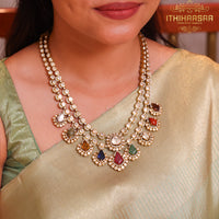 Ratnavahli Navrathan Uncut Polki Necklace
