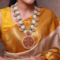 Mayura Mukthika - Real Pearl Peacock Kundan Haar