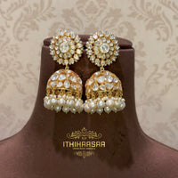 Real Rich KC Pearls, Semi-precious Uncut Polkis jhumkas handcrafted with 92.5 silver