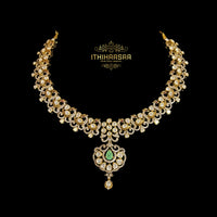Zehra Russian Emerald Uncut Polki Necklace