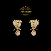 Mirnalika Rose Quartz Peacock Uncut Polki Set