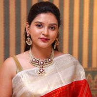 Ranika 2-in-1 Uncut Polki Ruby Choker/ Necklace