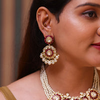 Ranika 2-in-1 Uncut Polki Ruby Choker/ Necklace