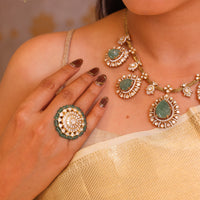 Navya Statement Uncut Polki Handcarved Necklace