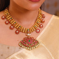 ShriNithi 2-in-1 Antique Reversible Kundan Necklace