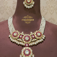 Ranika 2-in-1 Uncut Polki Ruby Choker/ Necklace