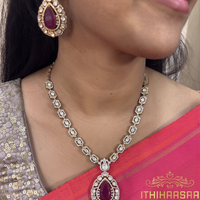 Amira Victorian Uncut Polki Ruby Necklace