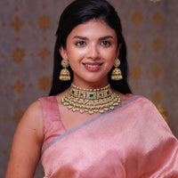 Yamika Real Pearls Uncut Polki Choker