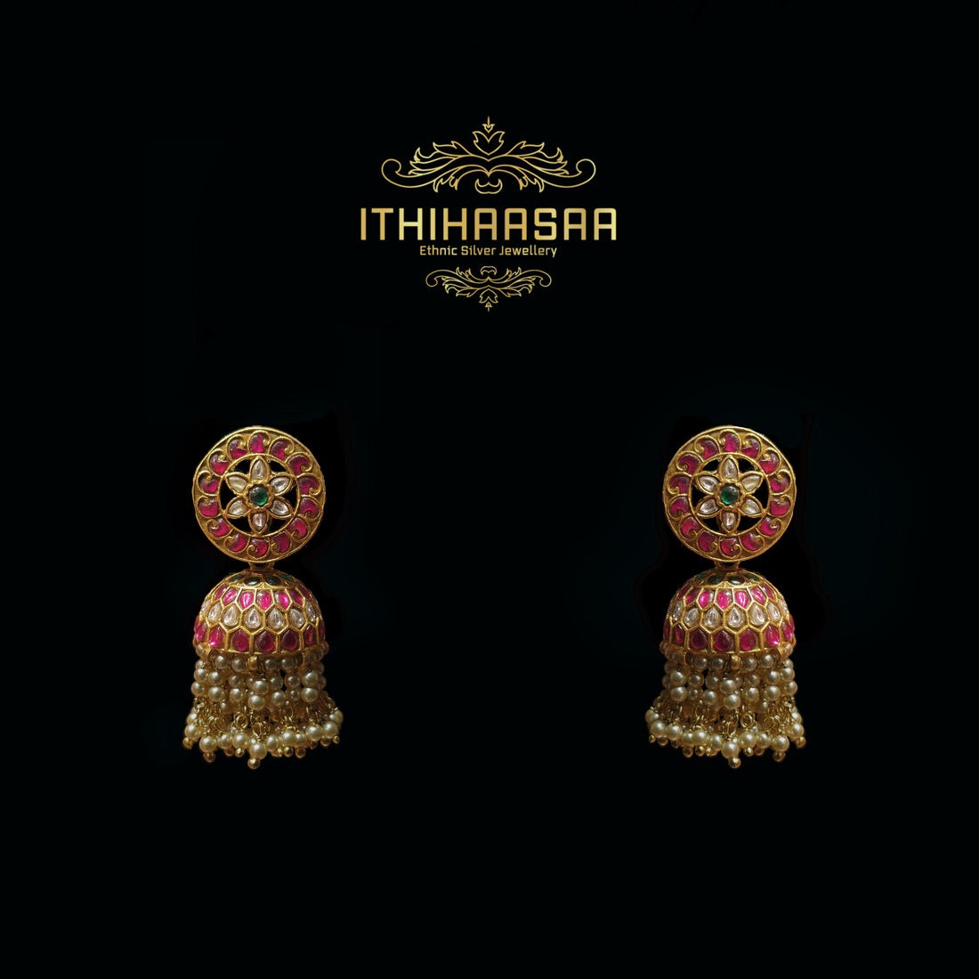 Rashmika Inspired Antique Kundan Necklace