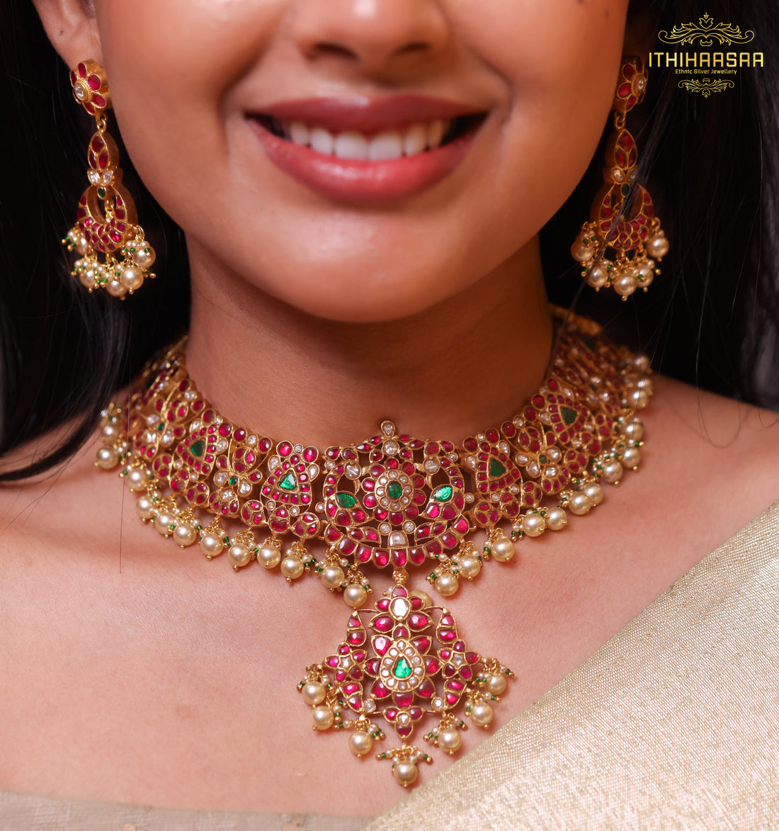 Swathika 2 in 1 Antique Kundan Necklace/ Choker