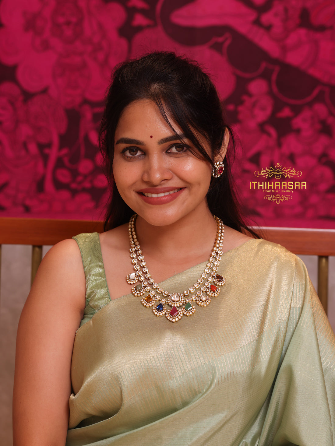Ratnavahli Navrathan Uncut Polki Necklace