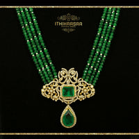 Ishita Emerald CZ Statement Necklace Set