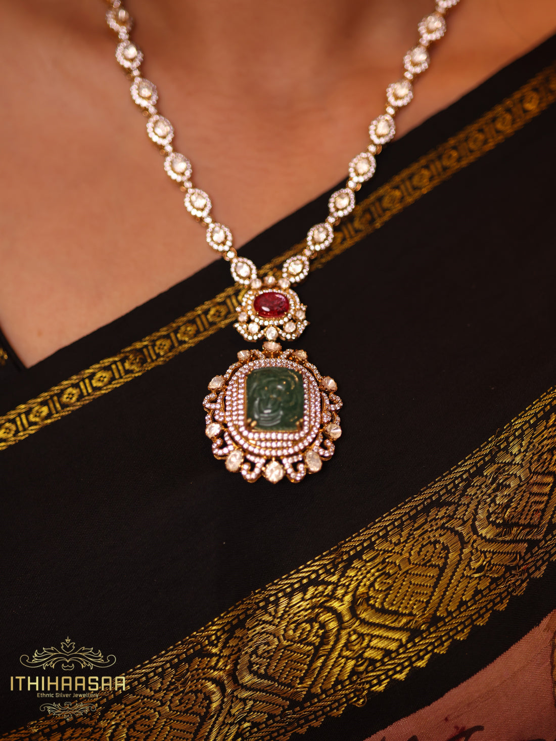 Liyana Statement Uncut Polki Necklace Set
