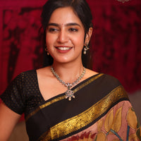 Vritika Peacock Uncut Polki Emerald Necklace Set