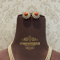 Rishika Statement Pearl Coral Haar Set