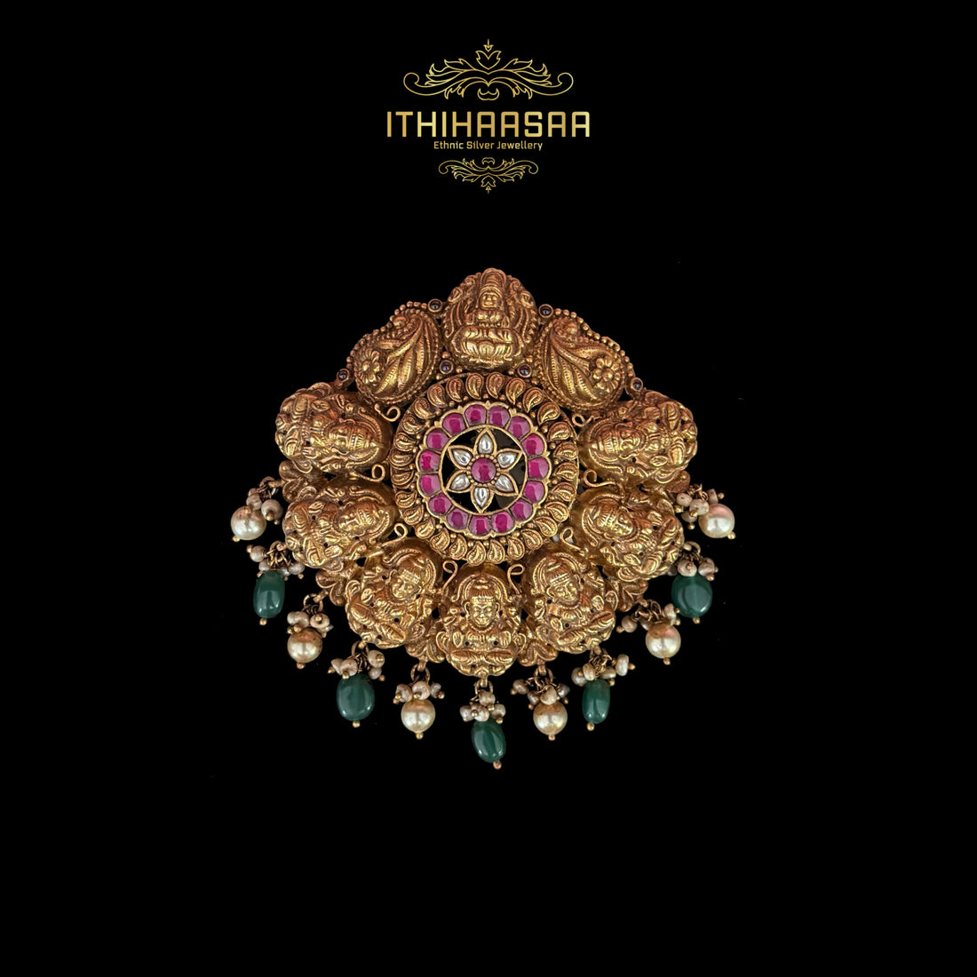 Shreenika Antique Nakshi Kundan Pendant