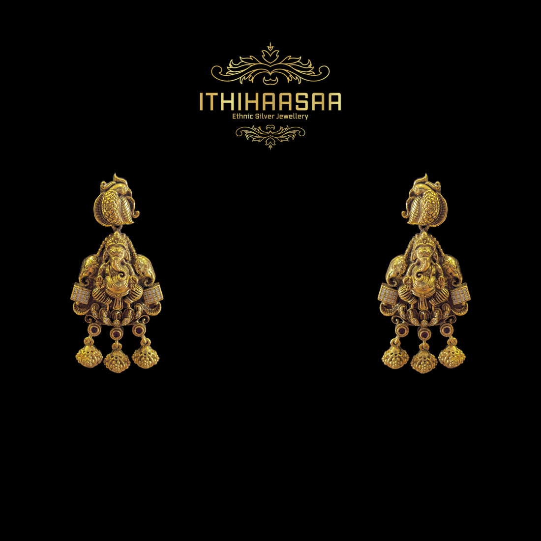 Lord Ganesha Antique Nakshi Pendant Set