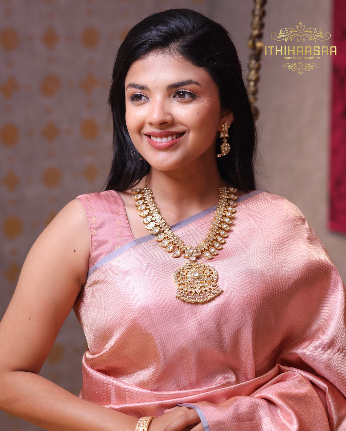 Meenakshi Polki Mango Necklace Set
