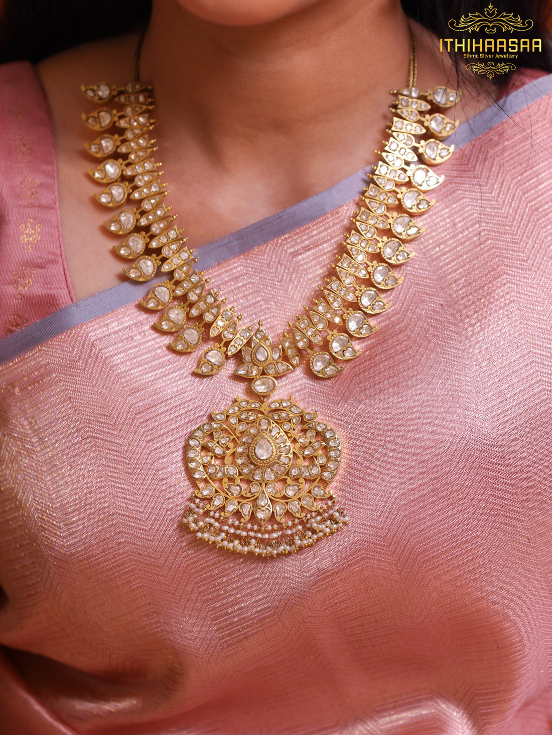 Meenakshi Polki Mango Necklace Set