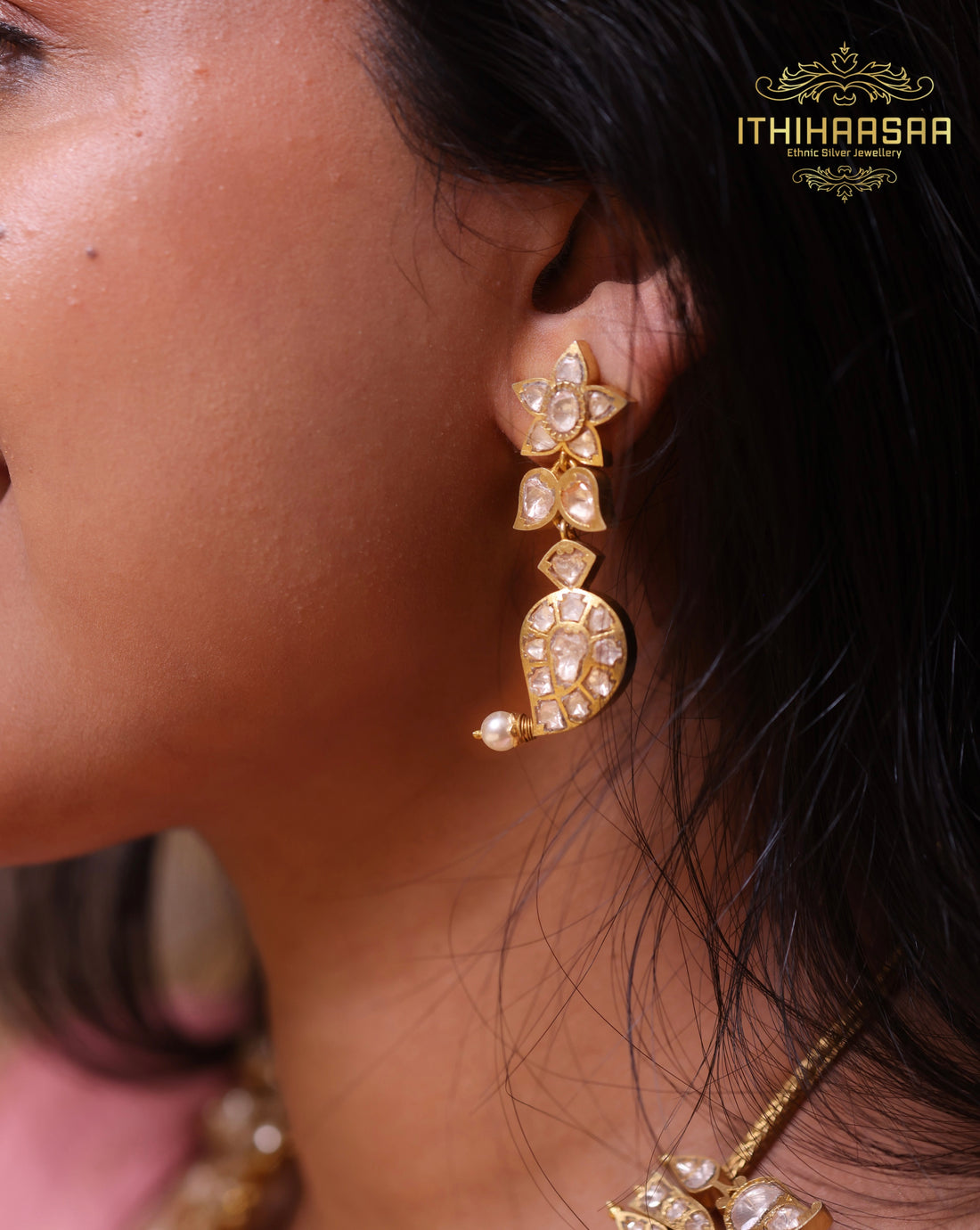 Meenakshi Polki Mango Necklace Set