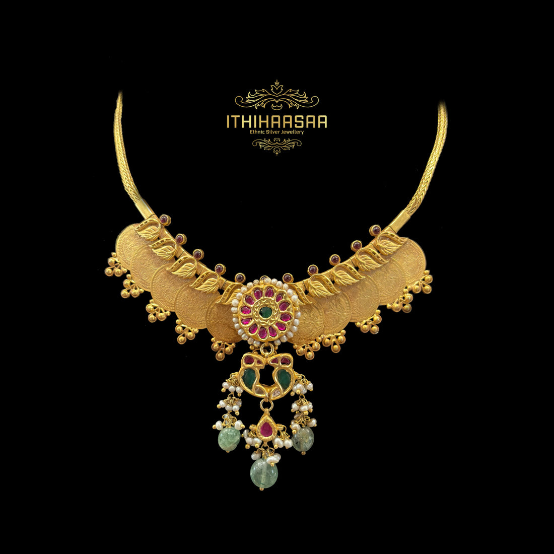 Varalakshmi Kundan Nakshi Kasu Necklace