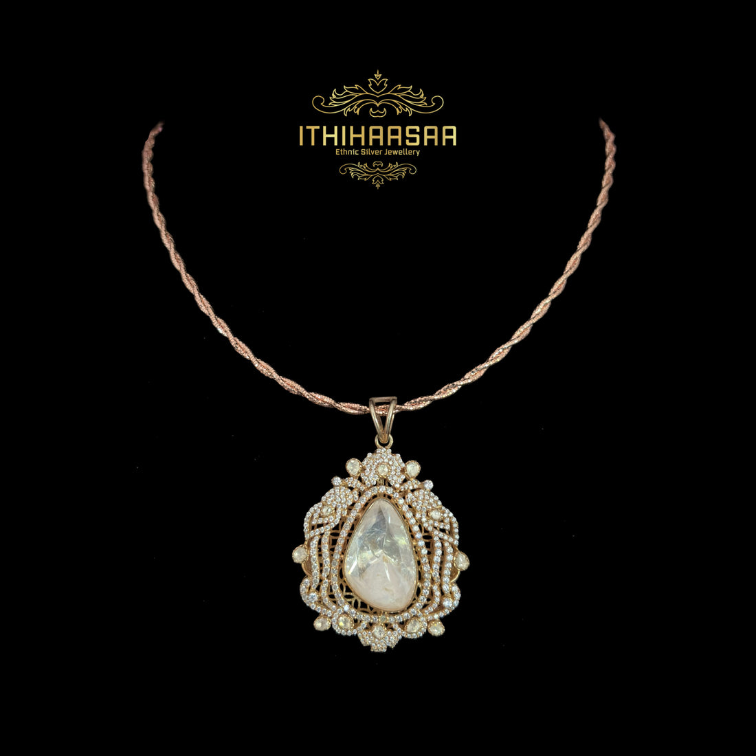 Zivana Uncut Polki Hasli Chain with Pendant