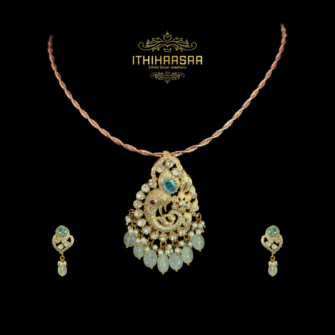 Tanvi Elephant Hasli Necklace Set