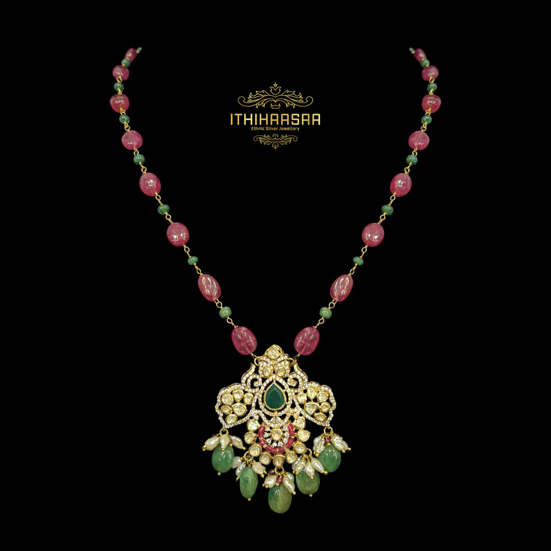 Vinaya Polki Pendant Set