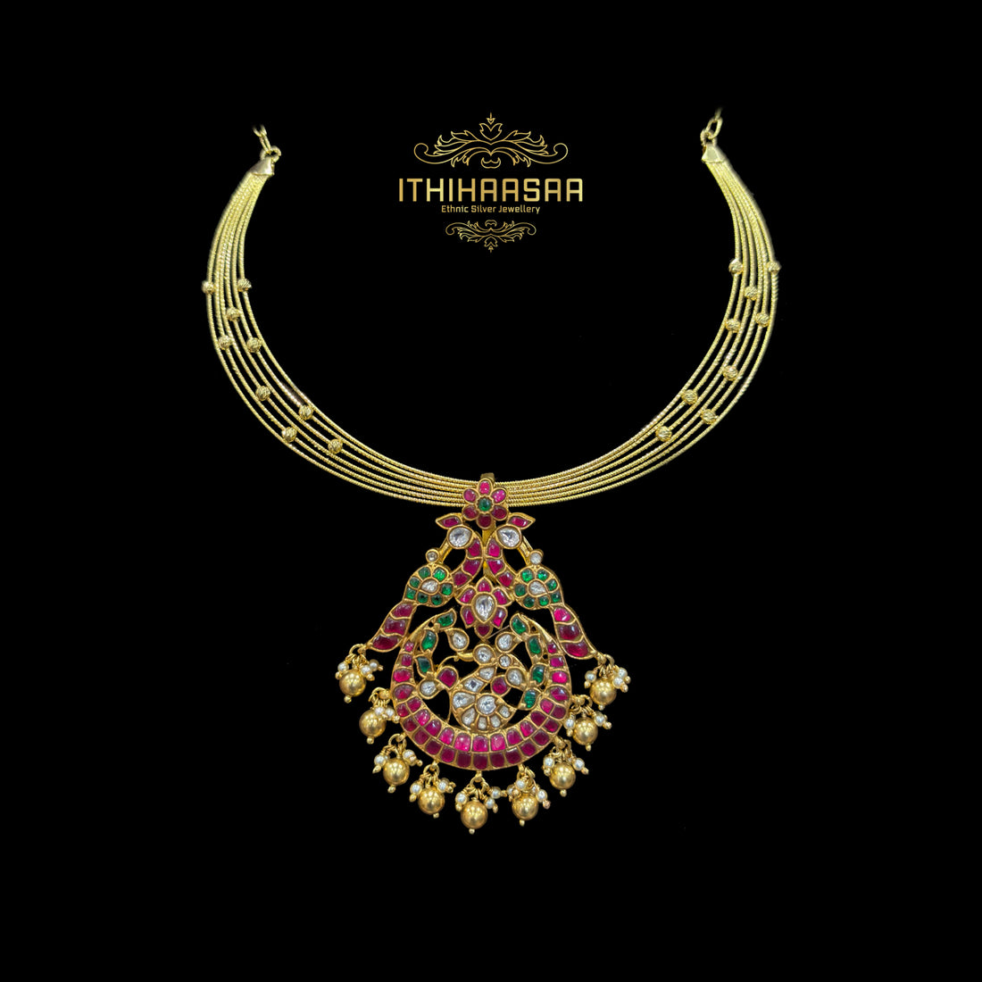 Chandrika Kundan Hasli Necklace with Pendant