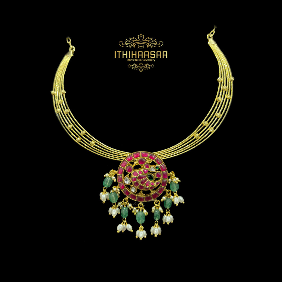 Rakshita Kundan Hasli Necklace with Pendant