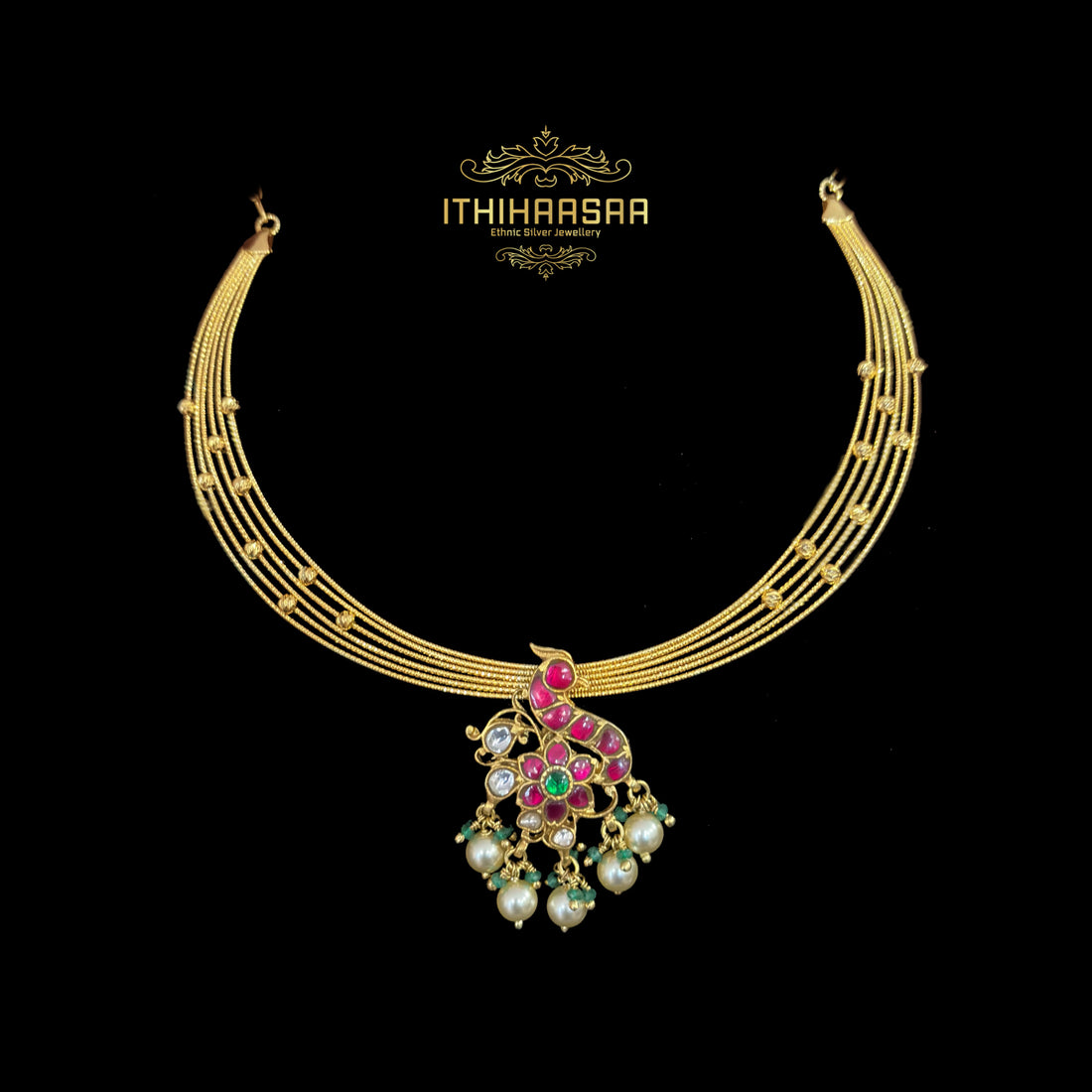 Sathvika Kundan Hasli Necklace with Pendant