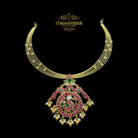 Mayurika Hasli Necklace with detachable Kundan Pendant Set