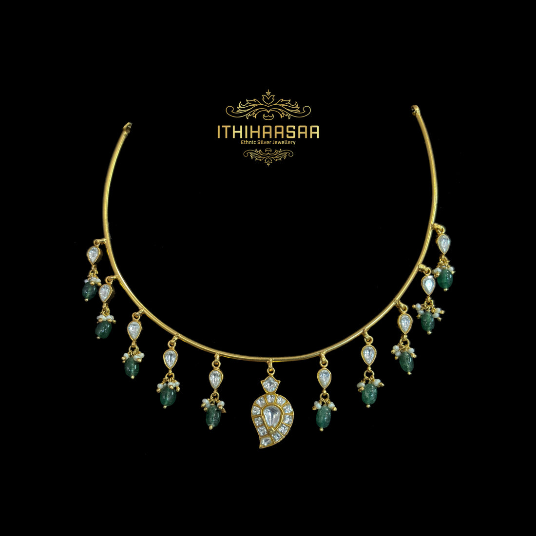 Vanya 2-in-1 Reversible Kundan Mango Hasli Necklace