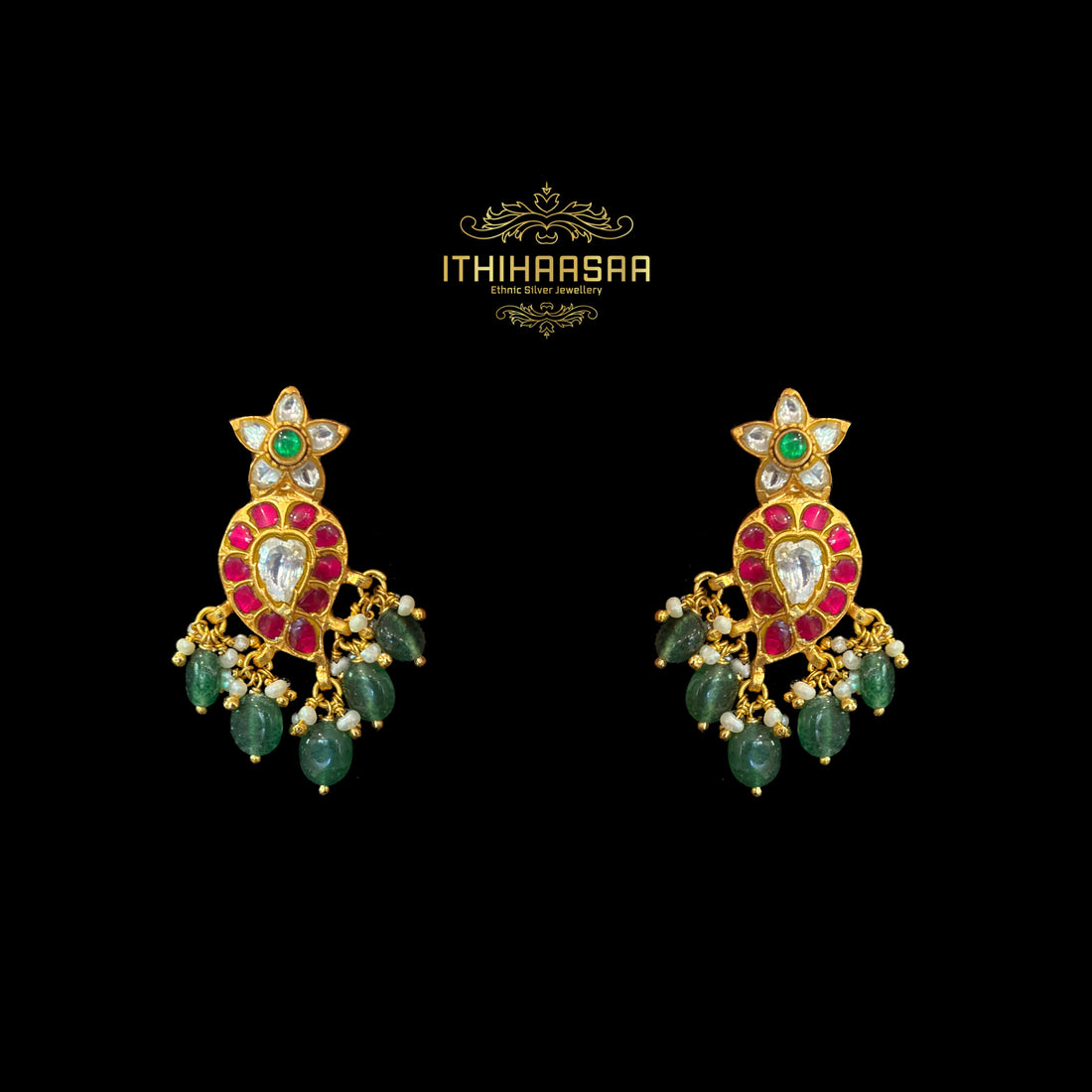 Vanya 2-in-1 Reversible Kundan Mango Hasli Necklace