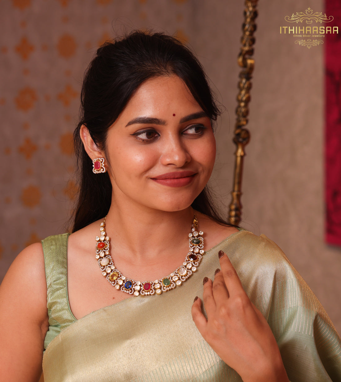 Rathna Mayuri - Victorian Navarathna Necklace