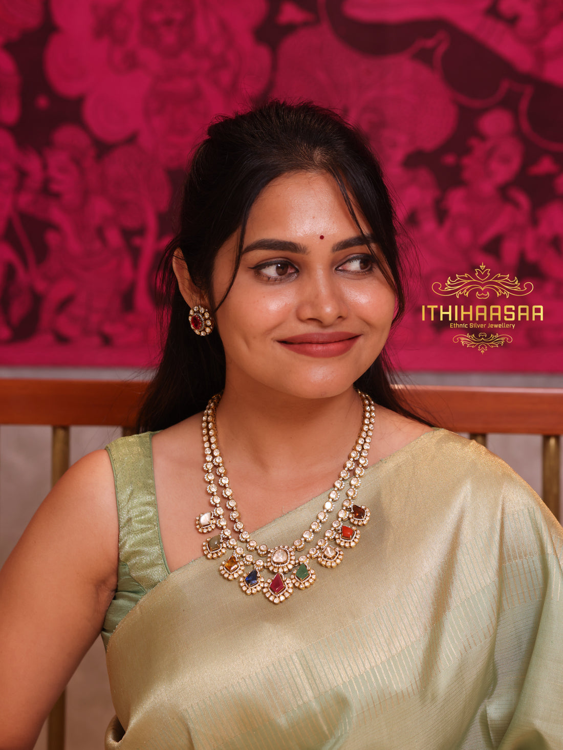 Ratnavahli Navrathan Uncut Polki Necklace