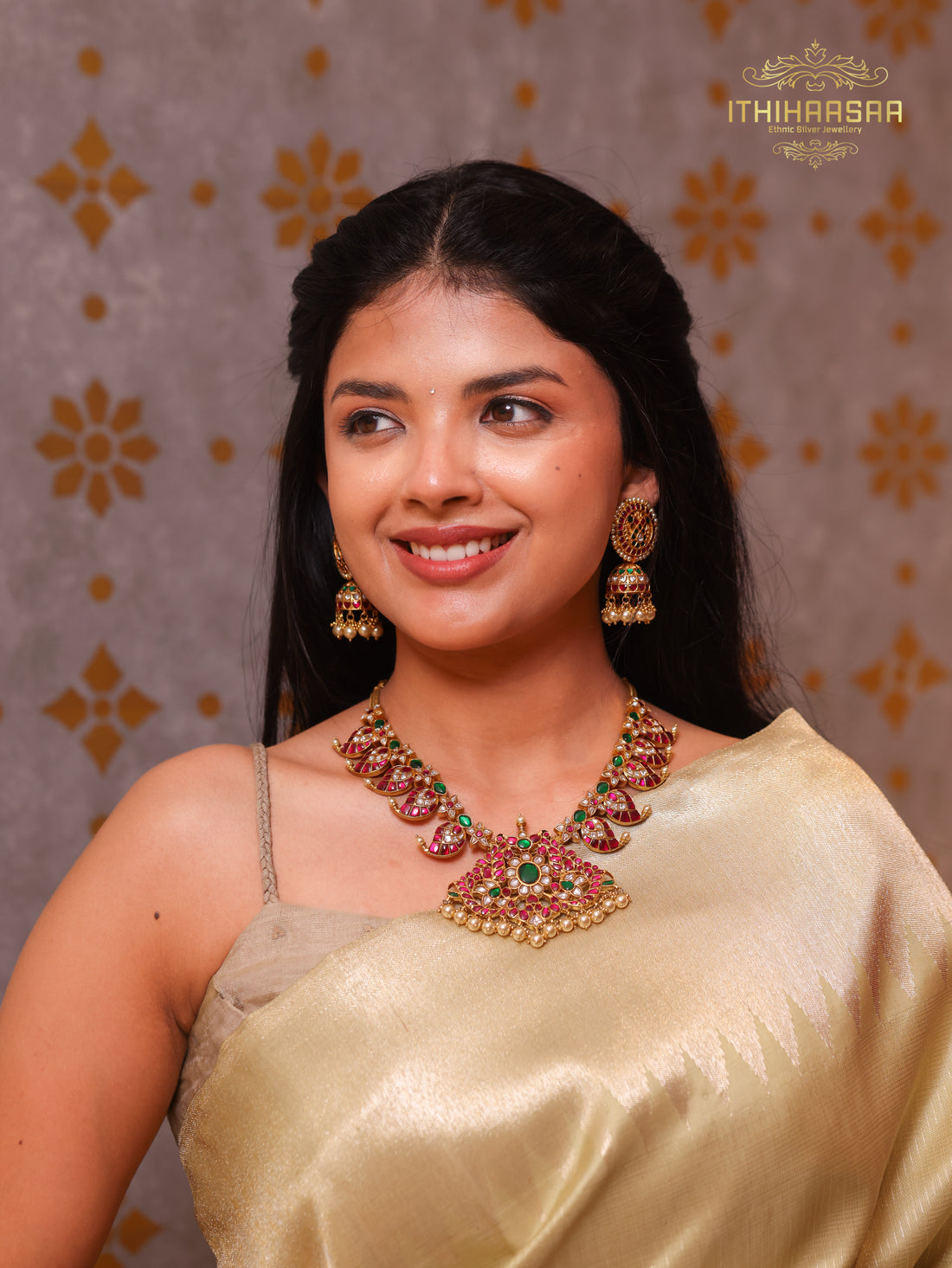 Swarnika Mango Kundan Necklace