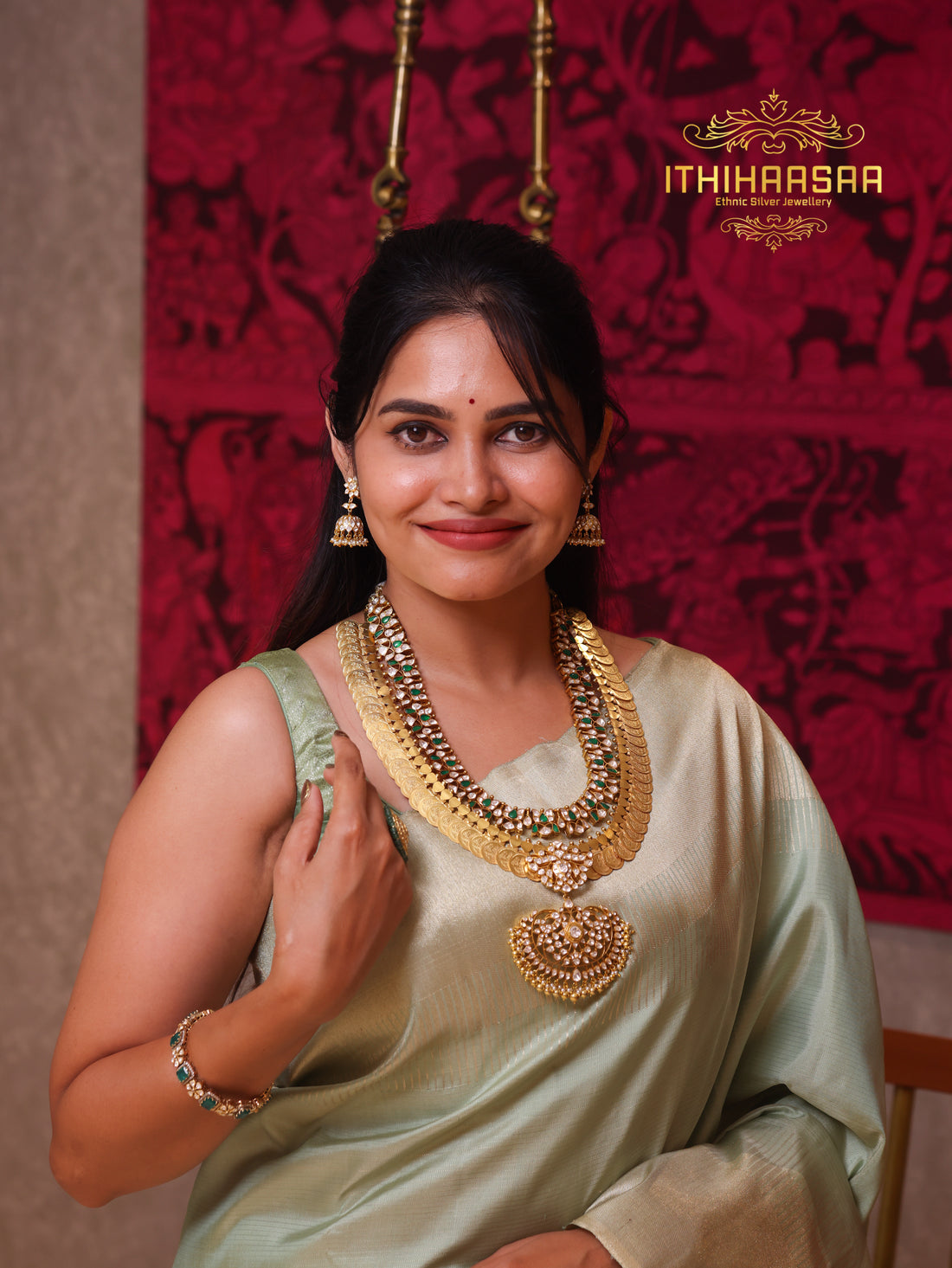 Yasodhra Grand 7-in-1 Uncut Polki Kasumala Haram