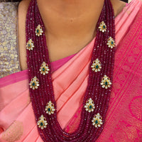 Peacock Ruby Haar with Earrings