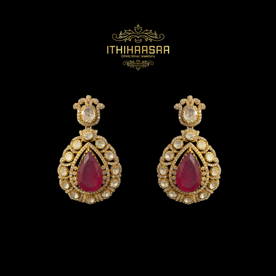 Amira Victorian Uncut Polki Ruby Necklace