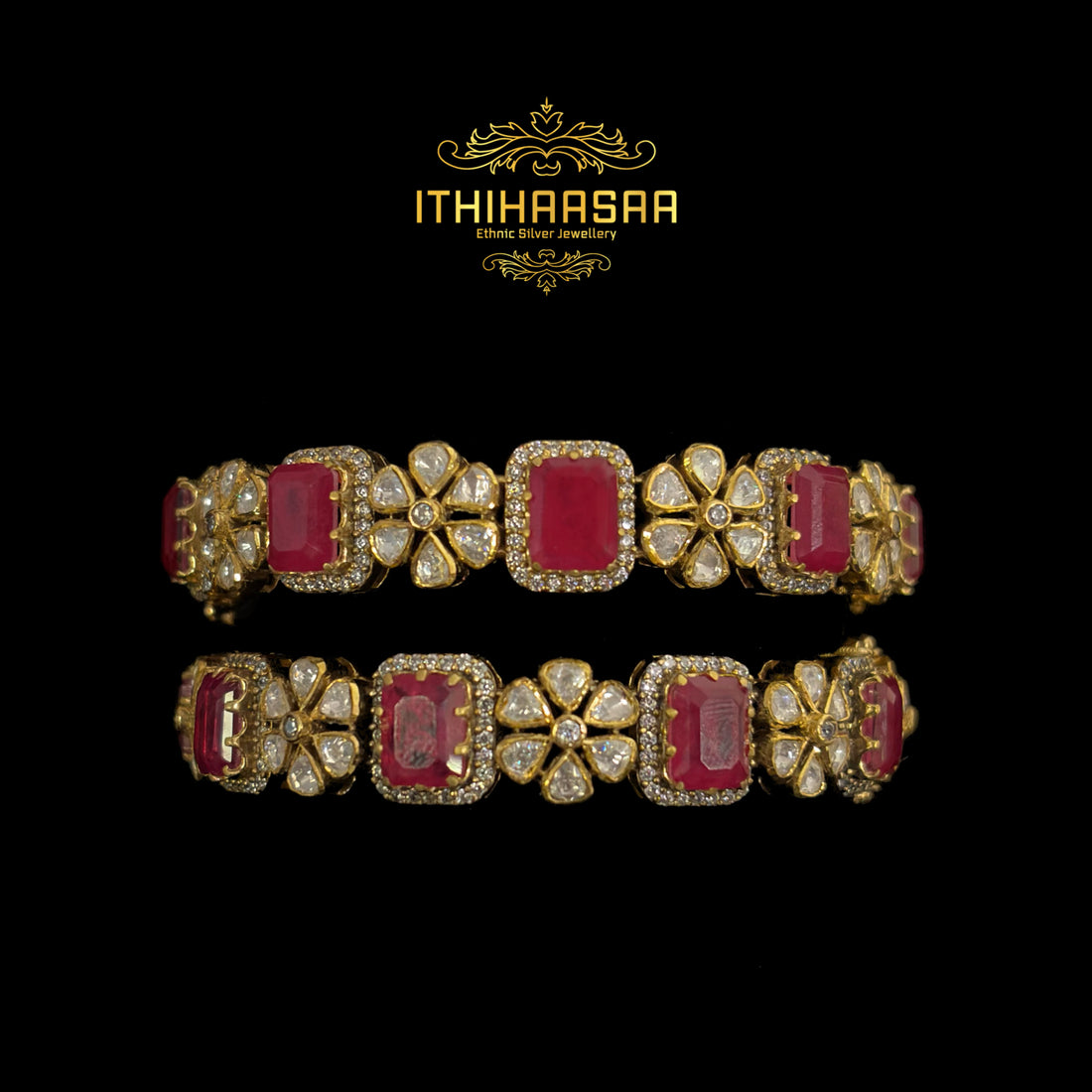 Samira Ruby Uncut Polki Bangle