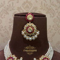 Ranika 2-in-1 Uncut Polki Ruby Choker/ Necklace