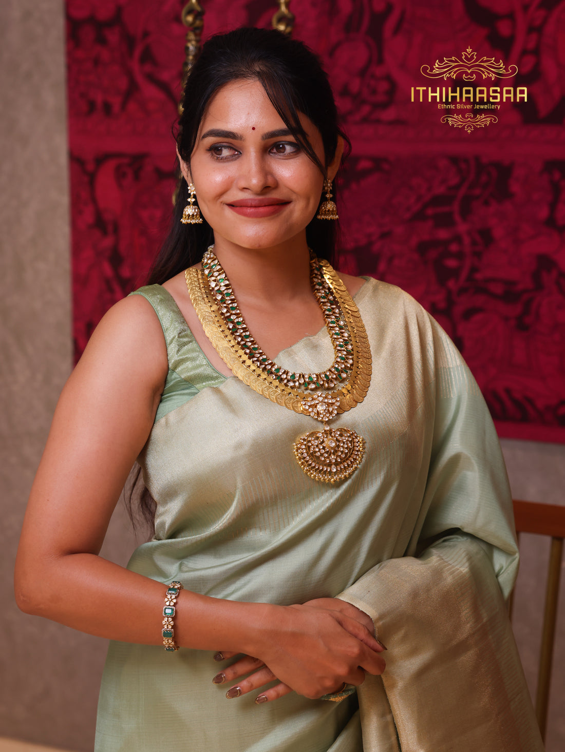 Yasodhra Grand 7-in-1 Uncut Polki Kasumala Haram