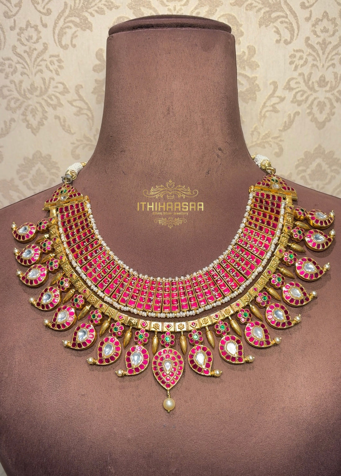 Ananya 10 in 1 Grand Antique Kundan Mango Mala