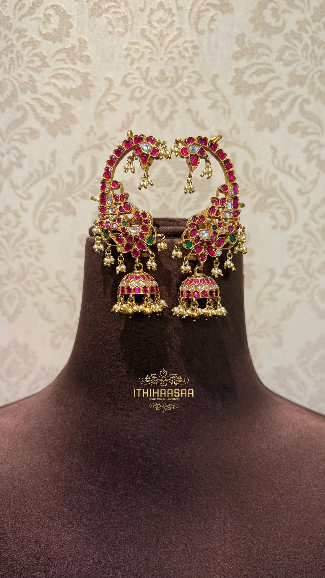 Antique Kundan Ear cuff Jhumkas